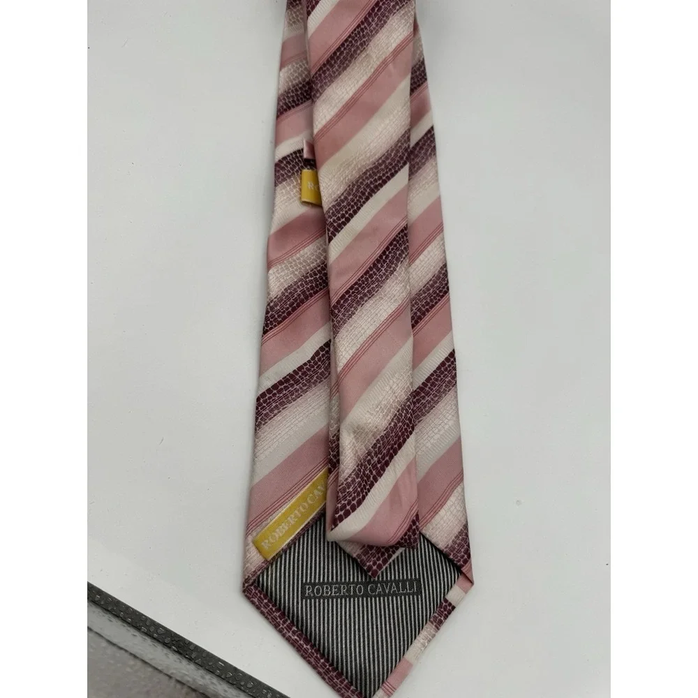 roberto cavalli Vintage Stripped Tie EUC A2 Pink